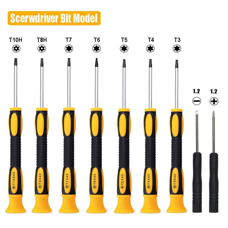 Endlanoo 15 in 1 Torx Screwdriver Set with T3 T4 T5 T6 T8 T10 Security Torx screwdriver and ESD tweezers  Magnetic Screwdrivers Precision Repair Kit for Xbox  iPhone  PS4  Macbook  Watch  Electronics - Image 2